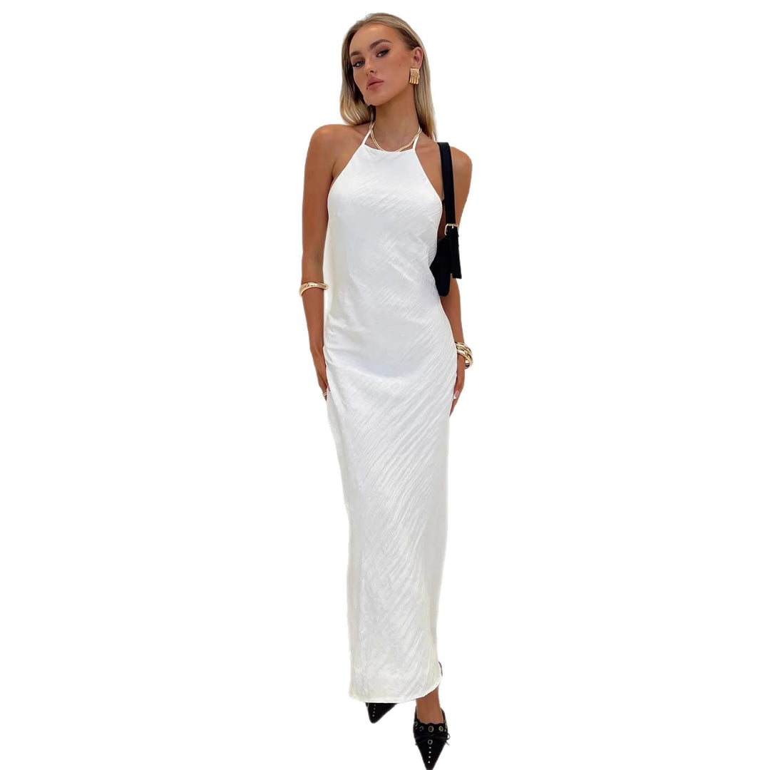 Damen Maxikleid mit elegantem Halsauschnitt und figurformendem Schnitt Drune