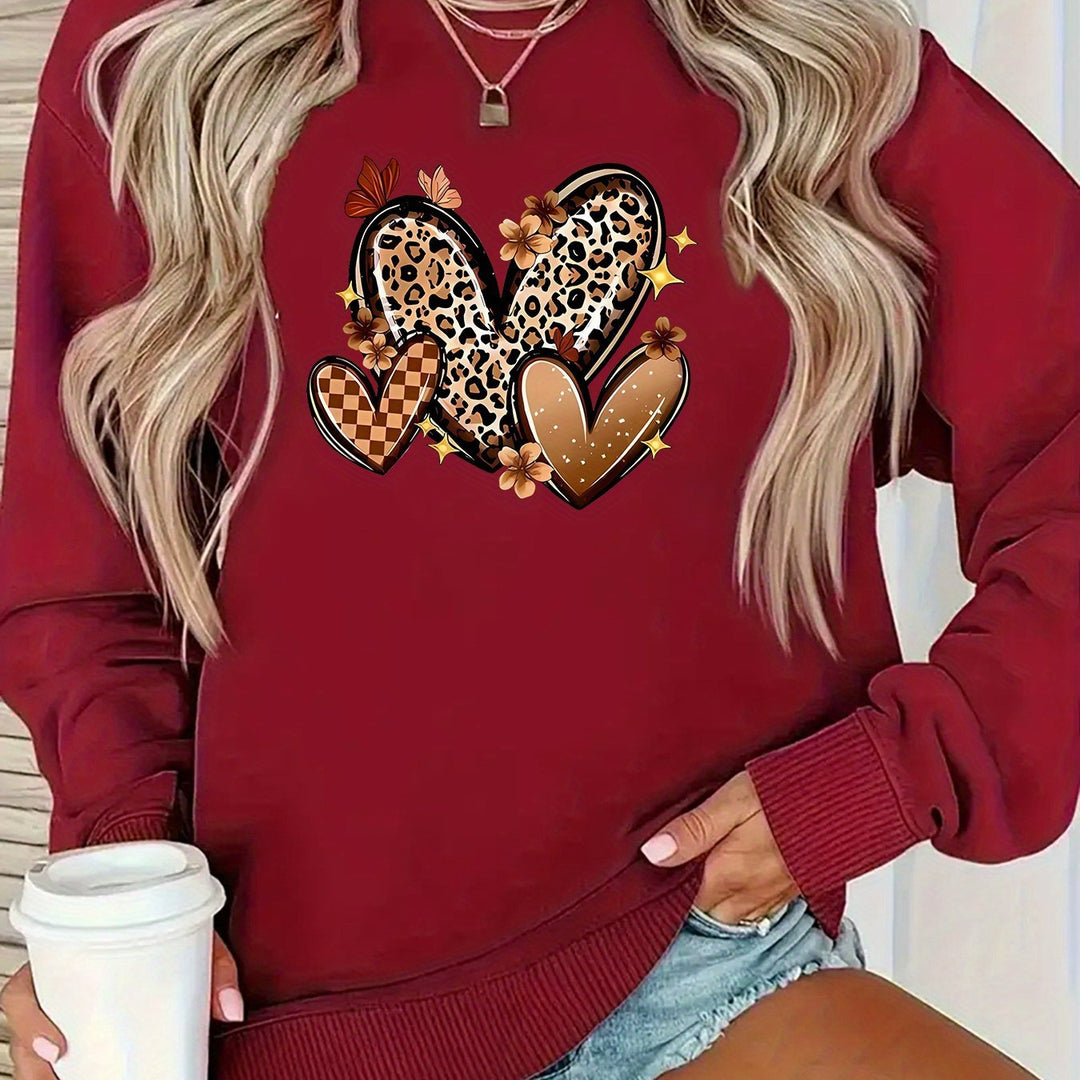 Damen Sweatshirt mit attraktiven Herzmotiven Drune