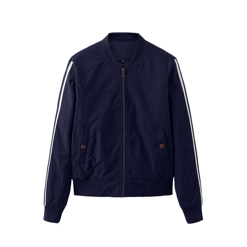 Damen sportliche Bomberjacke mit modischen Seiteneinsätzen und elastischen Bündchen Drune