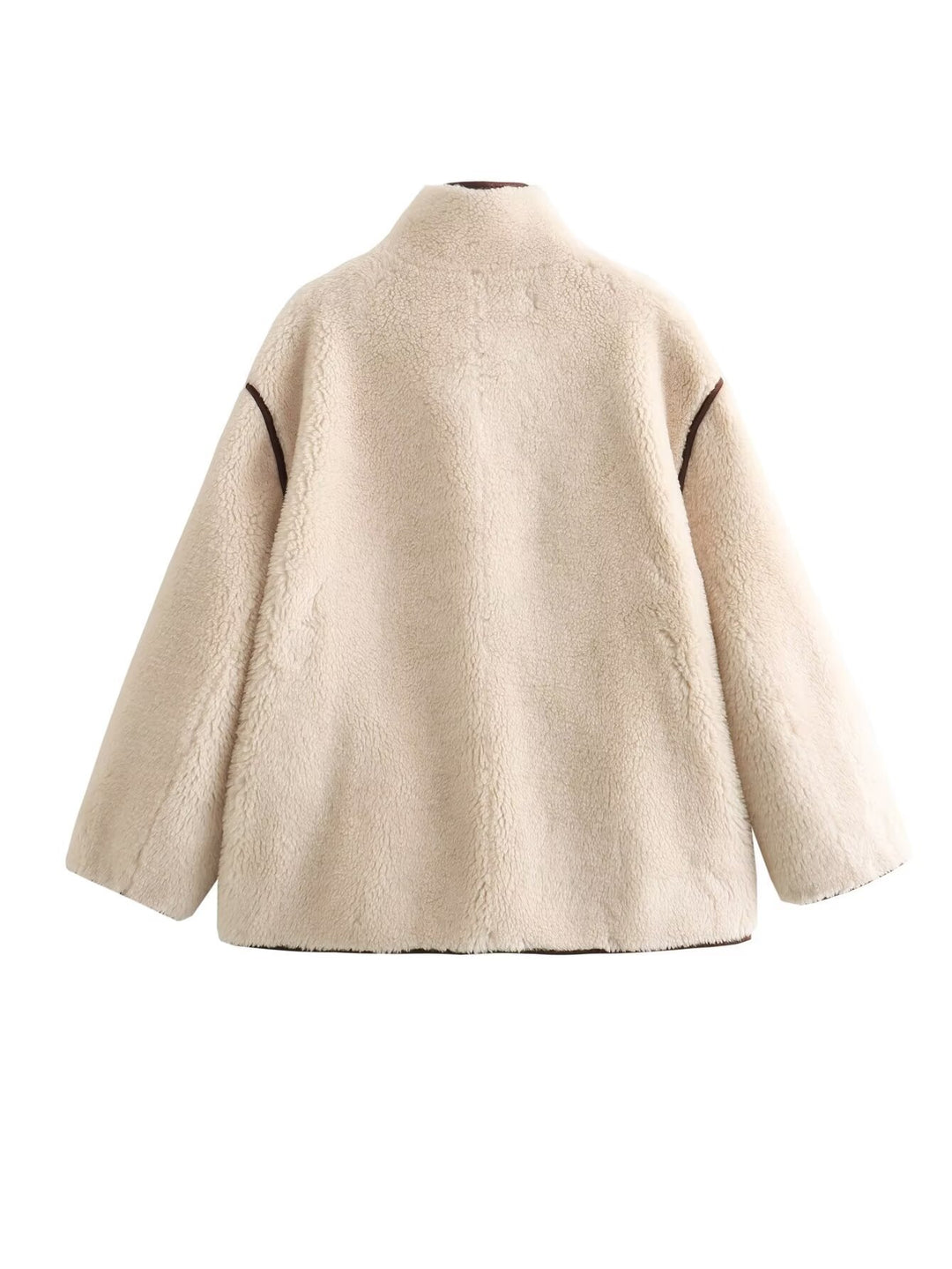 Damen Teddyfelljacke mit stylischem Stehkragen und praktischen Taschen Drune