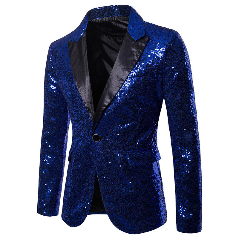 Herren glamouröser Pailletten Blazer Drune