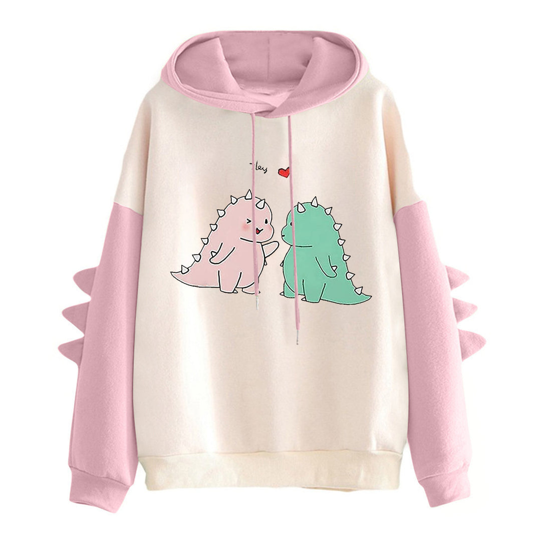 Damen Kapuzenpullover mit verspieltem Dinosaurier-Design Drune