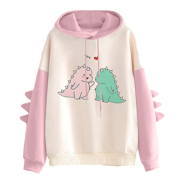 Damen Kapuzenpullover mit verspieltem Dinosaurier-Design Drune