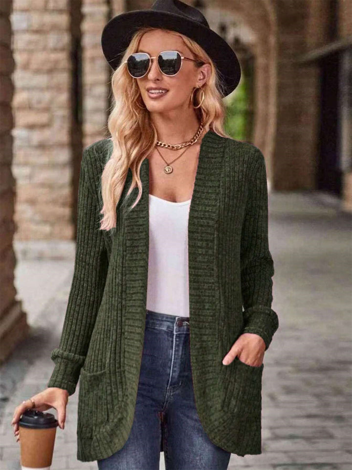 Damen Strickjacke mit langen Ärmeln und strukturiertem Design Drune
