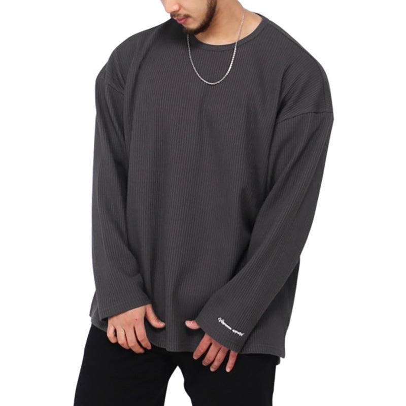 Herren Langarmshirt mit strukturiertem Rippenmuster und modernem Schnitt Drune
