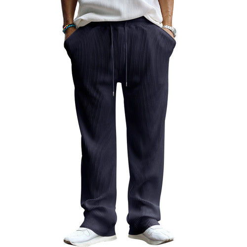 Herren nan locker geschnittene Plissee-Hose mit Tunnelzug und weitem Bein Drune
