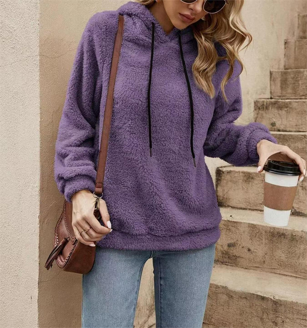 Damen Kapuzenpullover aus luxuriösem Fleece mit Schnürzug und weichem Touch Drune