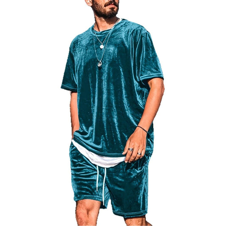 Herren Lässiges Velours Freizeit-Set mit stylischem Schnitt Drune