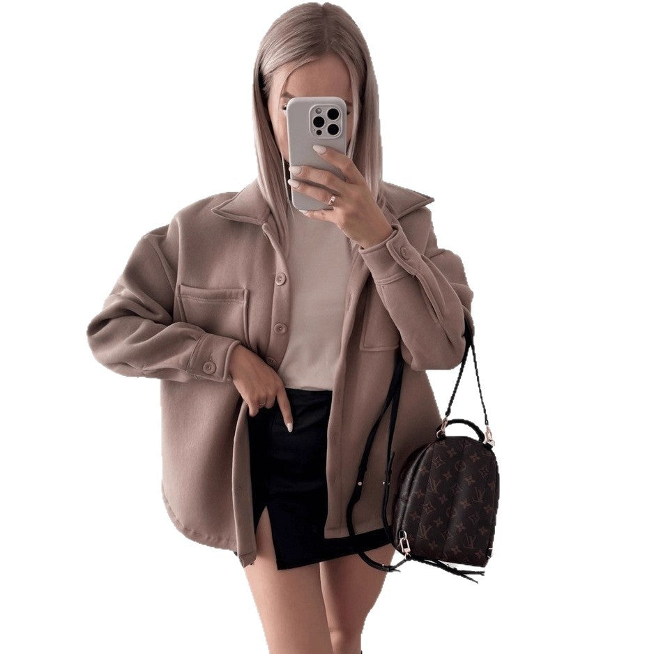 Damen Lässige Overshirtjacke mit praktischen Taschen Drune