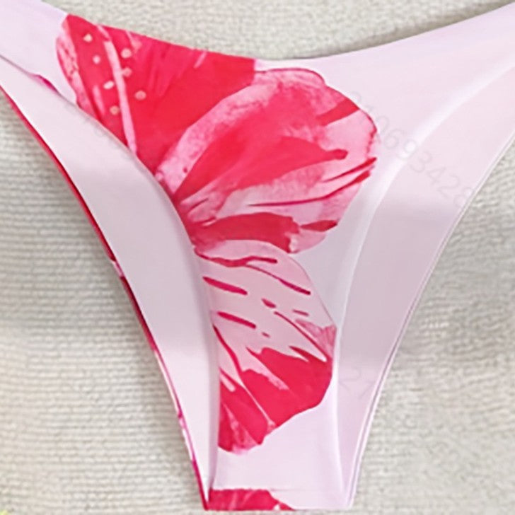 Damen Triangel-Bikini-Set mit floralem Design und verstellbaren Trägern Drune