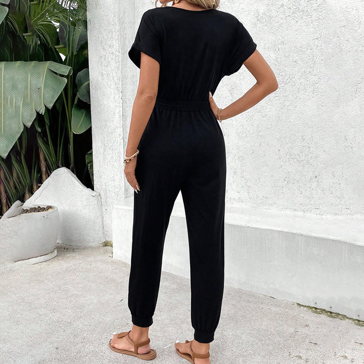 Damen Casual Jumpsuit mit praktischen Taschen und verstellbarem Taillengürtel Drune