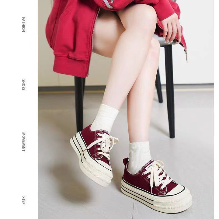 Damen Plateau Sneakers mit modischem Design und strapazierfähigem Obermaterial Drune
