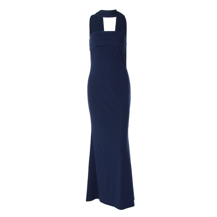 Damen Elegantes Langarm-Maxikleid mit transparenten Details Drune