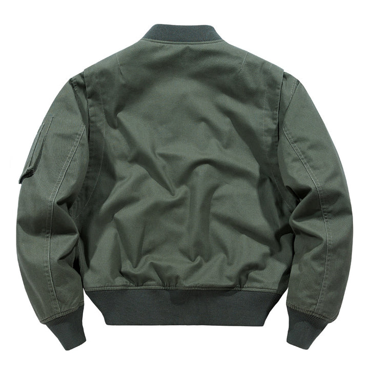 Herren  Aviator Utility Flight Jacket mit gesticktem Brustpatch und Mehrfachtaschendesign Drune