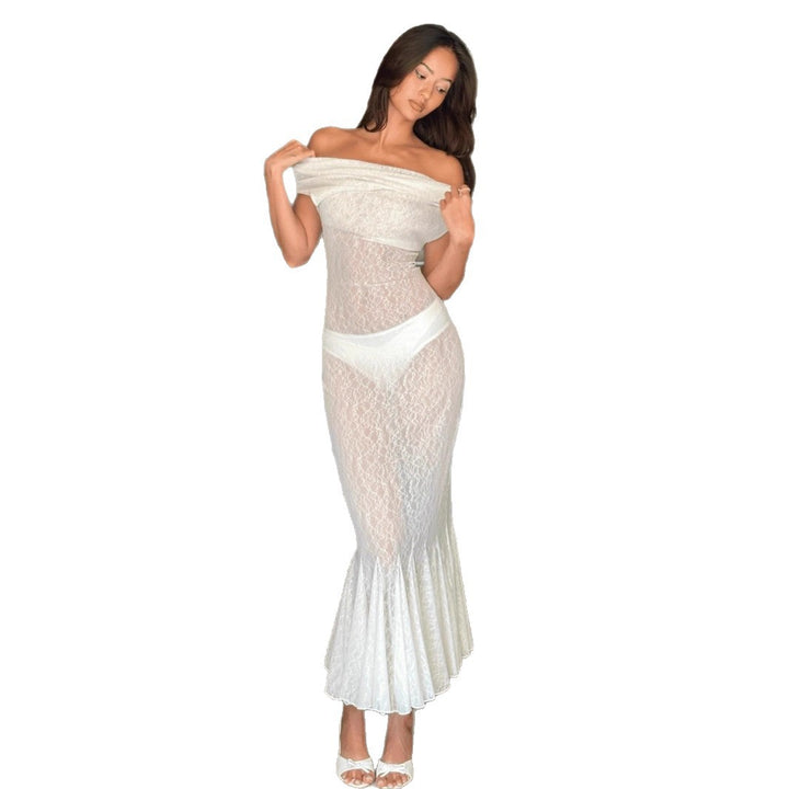 Damen Elegantes Maxikleid mit Off-Shoulder Design Drune