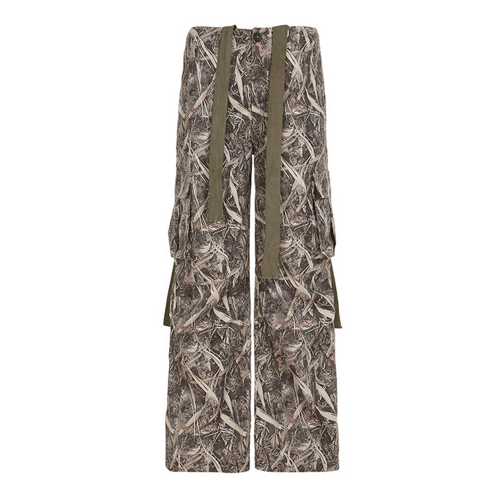 Damen Utility-Hosen im Camouflagedesign mit verstellbarem Bund und praktischen Seitentaschen Drune