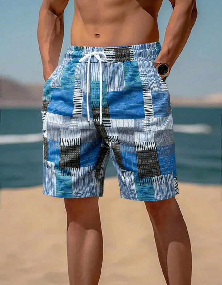 Herren stylische Bade-Shorts mit modernem Graphikmuster Drune