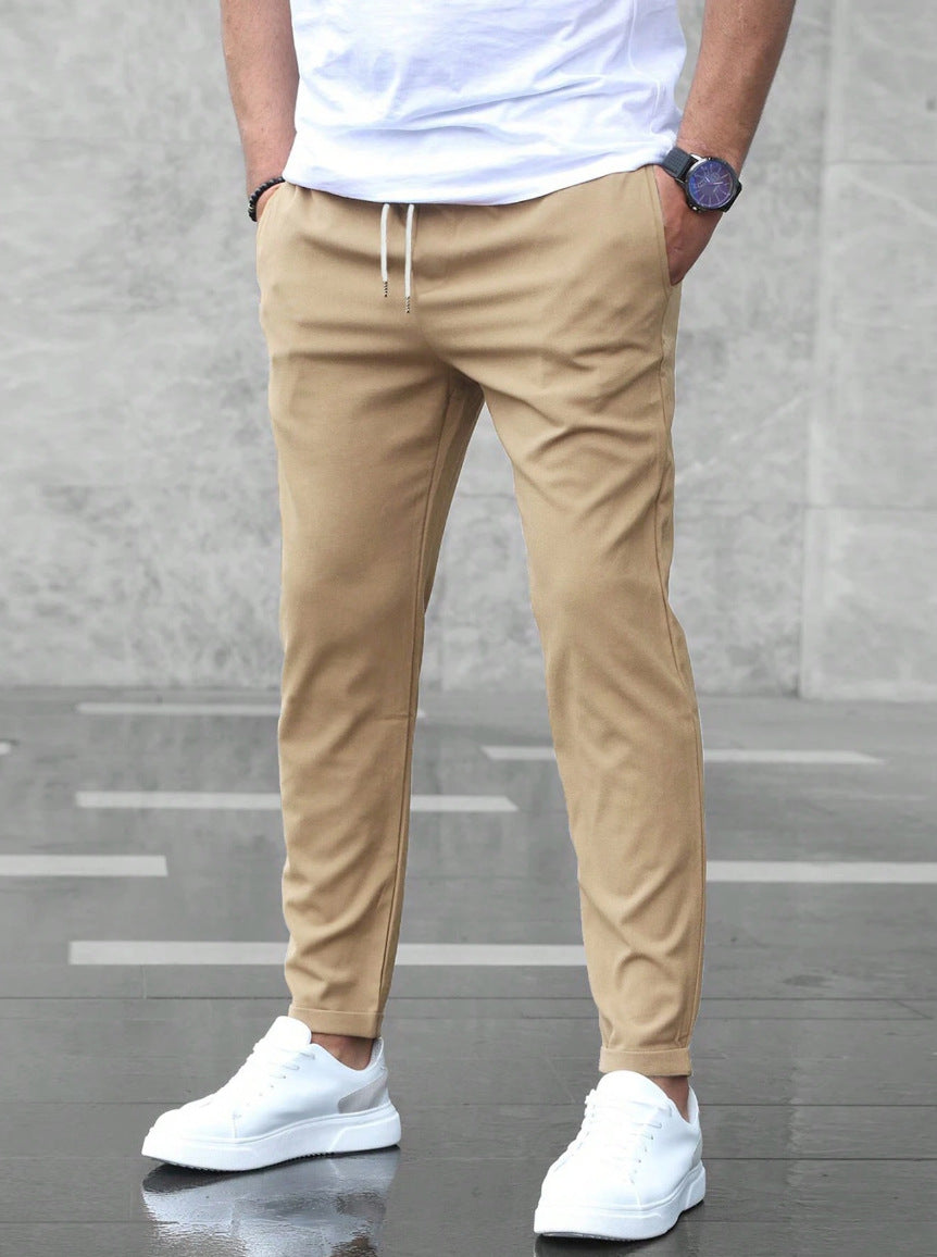 Herren Slim-Fit Freizeithose mit elastischem Bund und modernen Seitentaschen Drune