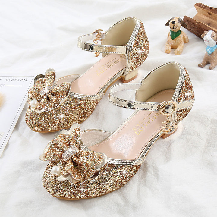 Mädchen Ballerina Schuhe mit funkelndem Blumenmotiv Drune