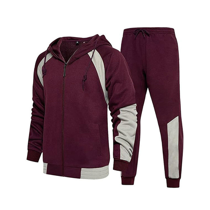 Herren Sportlicher Trainingsanzug mit kontrastreichem Design und elastischen Bündchen Drune