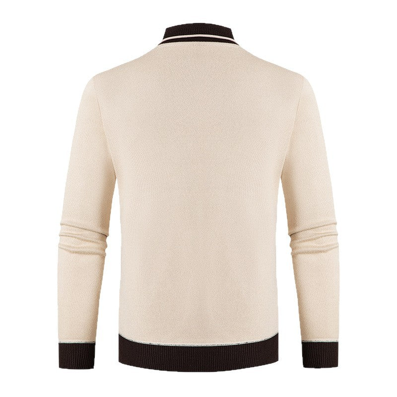 Herren eleganter V-Ausschnitt Pullover mit modischem Kragen Drune