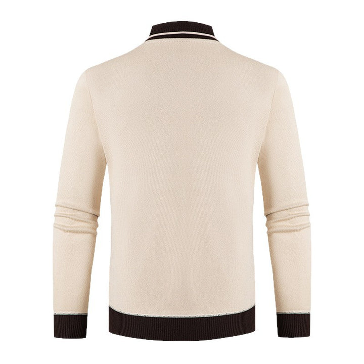 Herren eleganter V-Ausschnitt Pullover mit modischem Kragen Drune