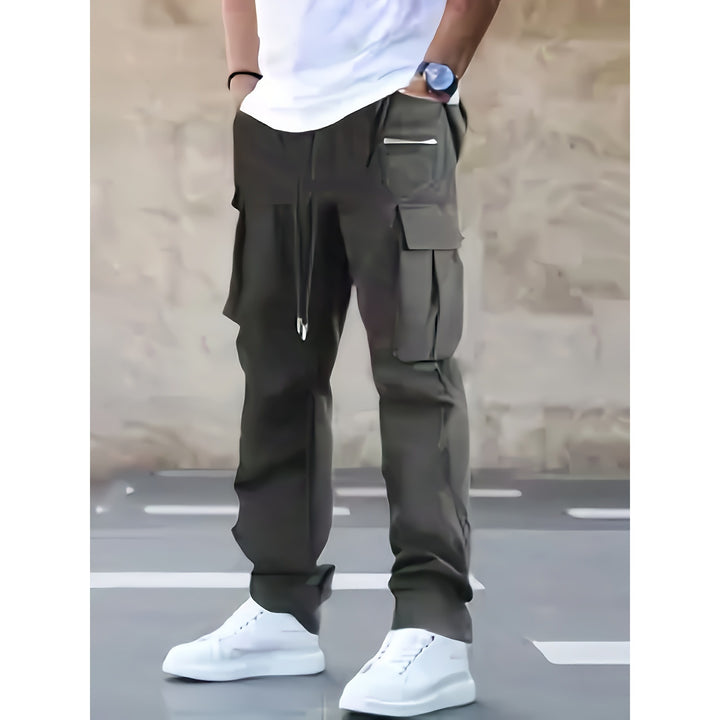 Herren moderne Cargo-Hose mit multifunktionalen Taschen und elastischem Bund Drune