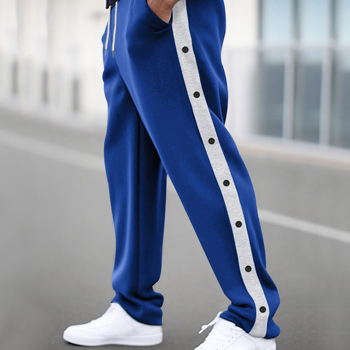 Herren Sportliche Jogginghose mit Druckknopfverschluss und atmungsaktivem Material Drune
