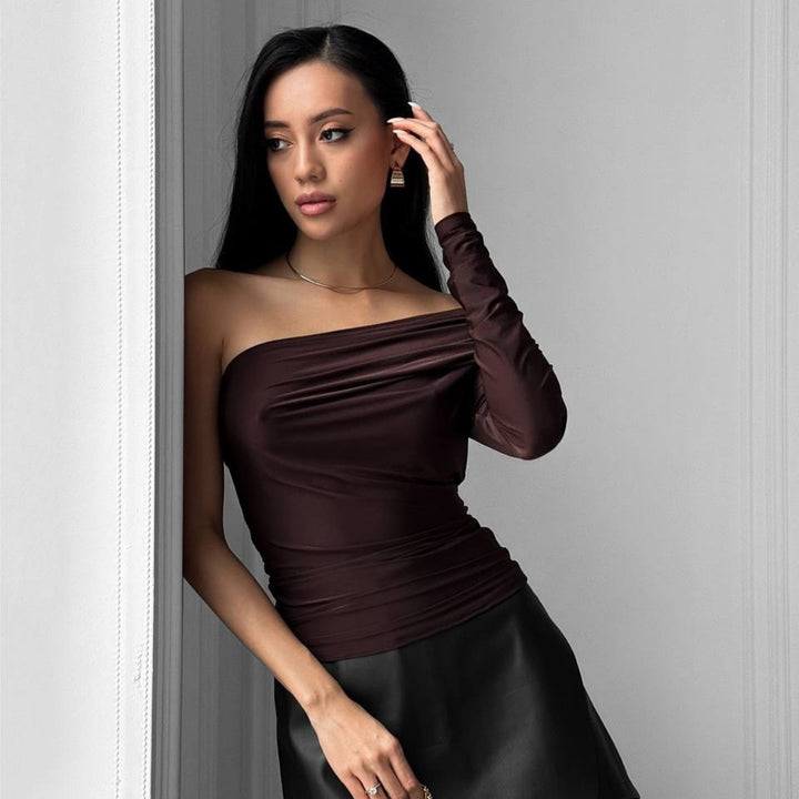 Damen Langarmoberteil mit asymmetrischem Wrap-Design Drune