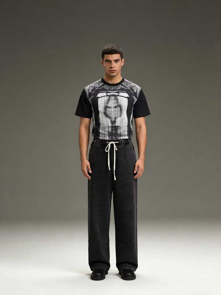 Herren lässiges Sweatshirt mit grafischem Print und Raglanärmeln Drune