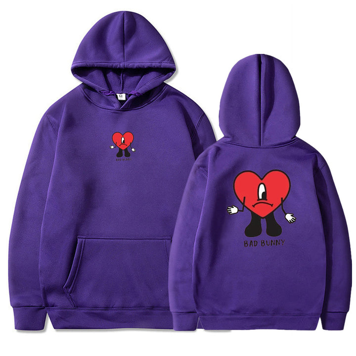 Damen Kapuzenpulli mit kreativem Herzmotiv Drune