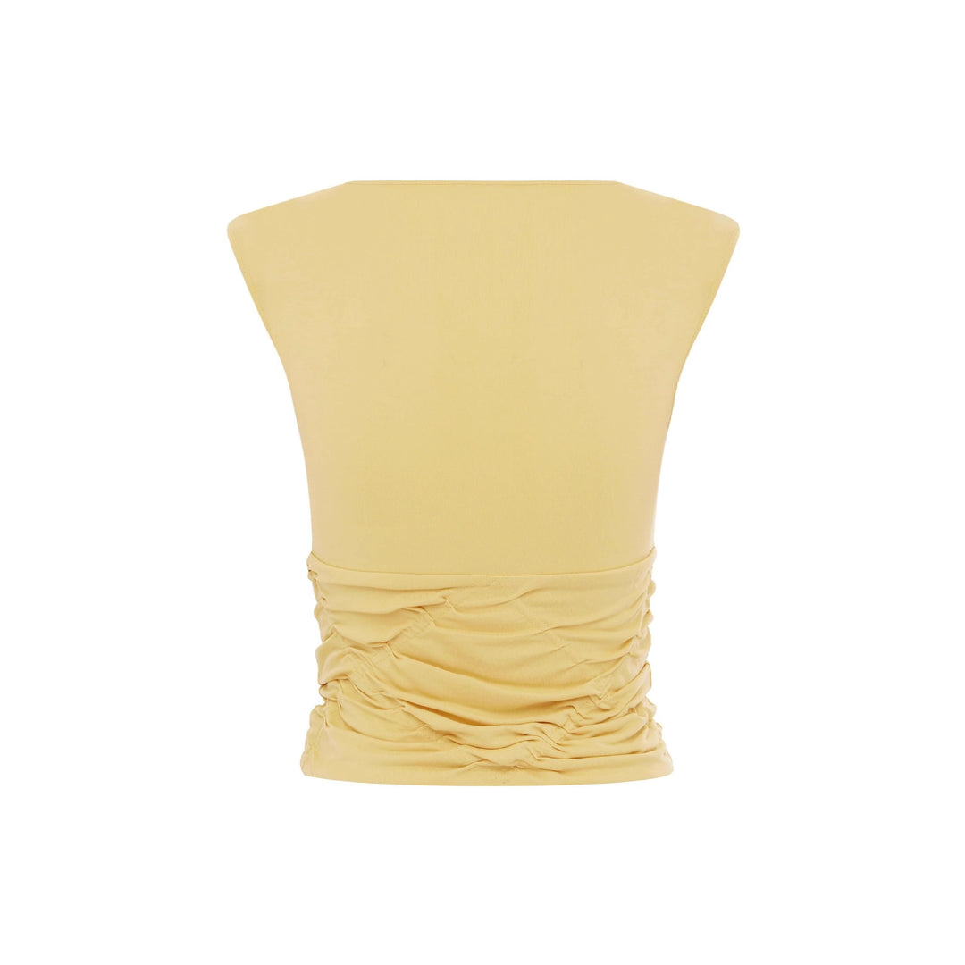Damen Wickel-Top mit Raffungen Drune