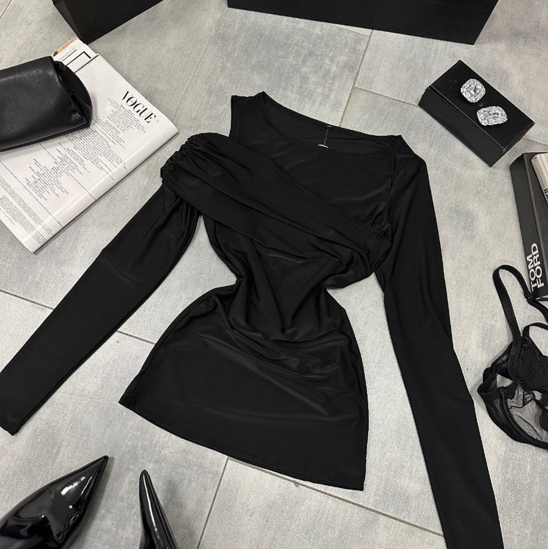 Damen Langarmoberteil mit asymmetrischem Wrap-Design Drune