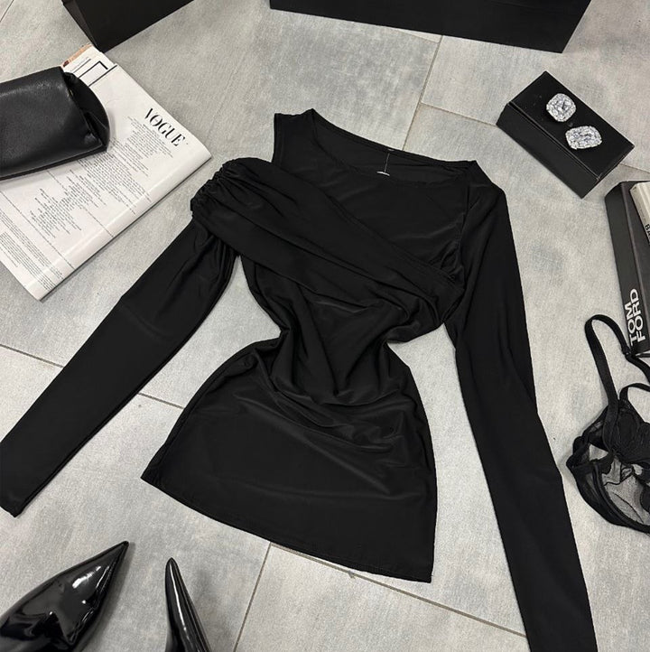 Damen Langarmoberteil mit asymmetrischem Wrap-Design Drune