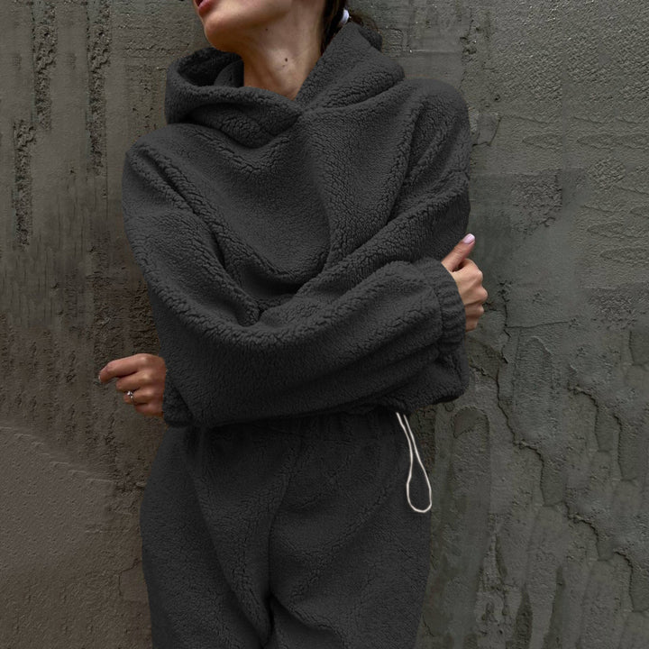 Damen Fleece-Hoodie und Jogginghose Set Drune