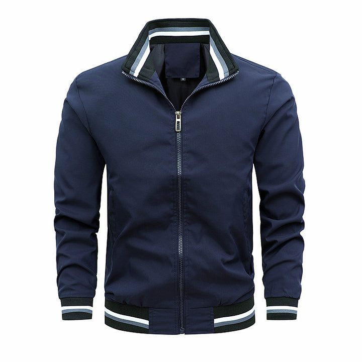 Herren modische Sportjacke mit strukturiertem Kragen Drune