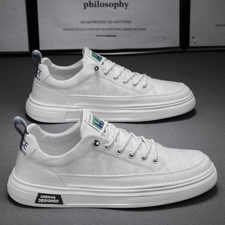 Herren Lederoptik-City-Sneaker mit gepolstertem Fersenkragen und langlebiger Plateau-Gummisohle Drune