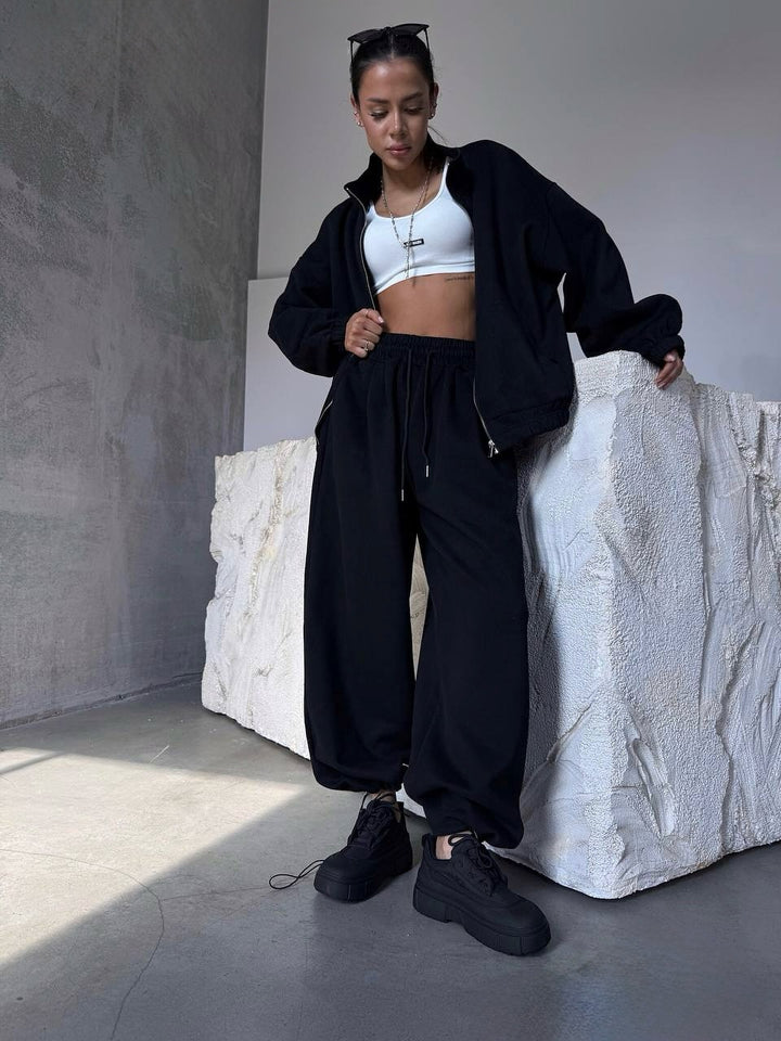 Damen Sportliches Lounge-Set mit weitem Schnitt und praktischen Taschen Drune