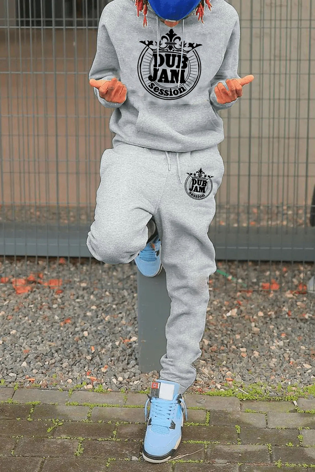 Herren Hoodie- und Jogginghose-Set mit stilvollem Grafikdruck Drune