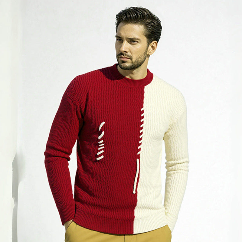 Herren modischer Pullover mit strukturiertem Design und einzigartigen Knotendetails Drune