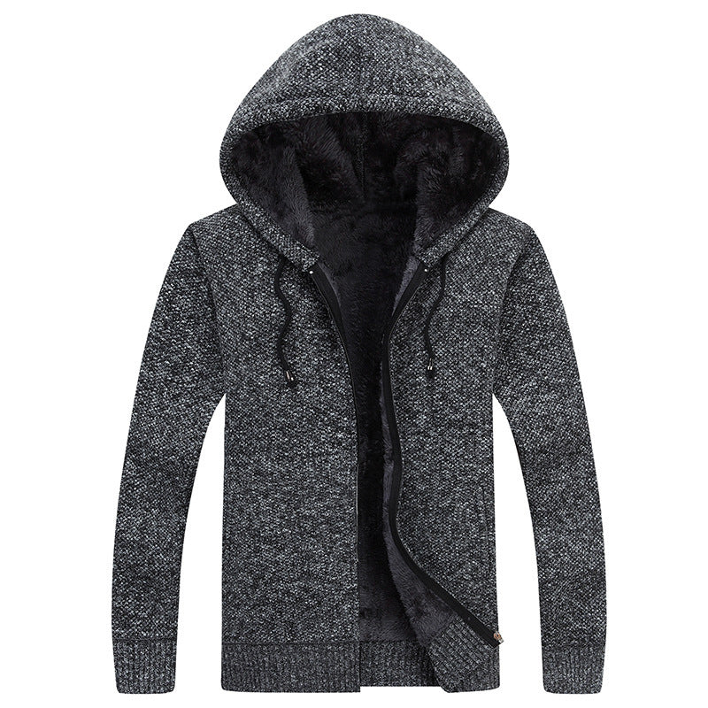 Herren bequeme Fleece-Jacke mit Kapuze und weichem Innenfutter Drune