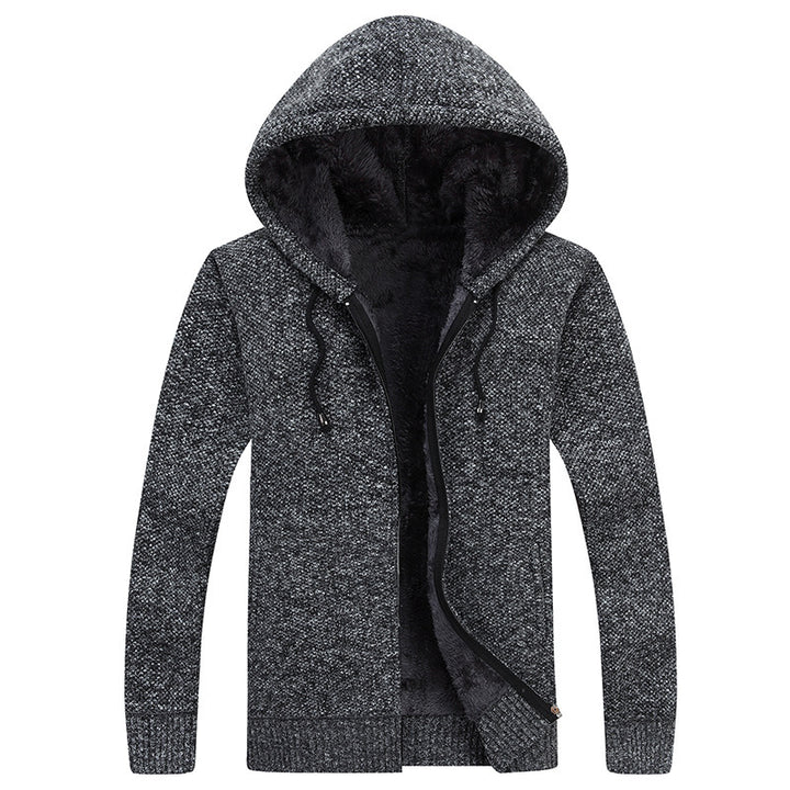 Herren bequeme Fleece-Jacke mit Kapuze und weichem Innenfutter Drune