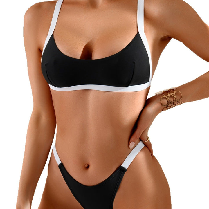 Damen Sportlicher Bikini-Set mit Kontrastdetails Drune