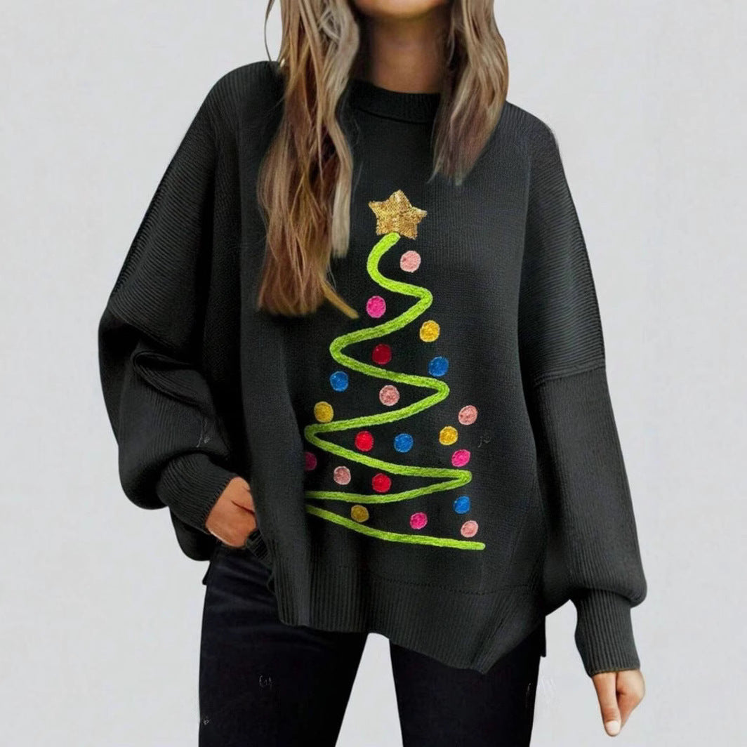 Damen lässiger Strickpullover Drune