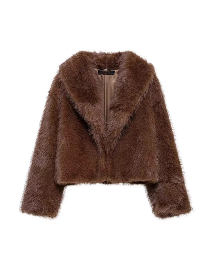 Damen Trendy Kunstfelljacke Drune