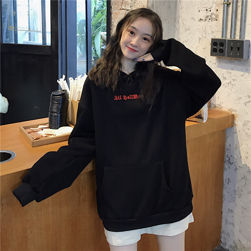 Damen Übergroßes Hoodie mit verspielten Flügelapplikationen Drune