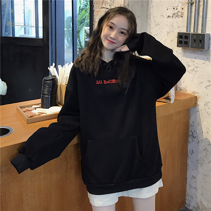 Damen Übergroßes Hoodie mit verspielten Flügelapplikationen Drune