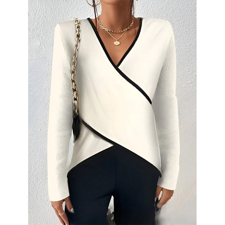 Damen Wickeloberteil mit elegantem Schnitt und kontrastierenden Akzenten Drune