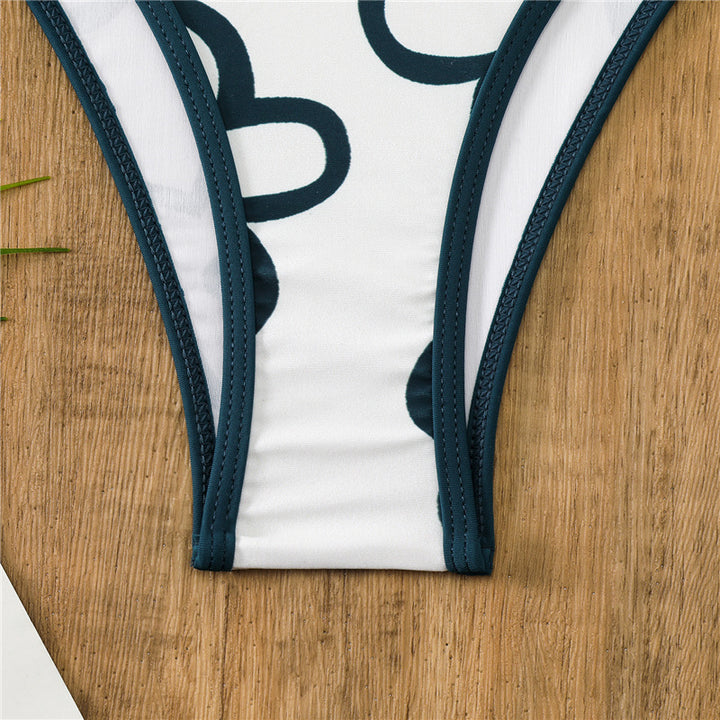 Damen Bandeau-Bikini mit floralem Muster und hohem Schnitt Drune