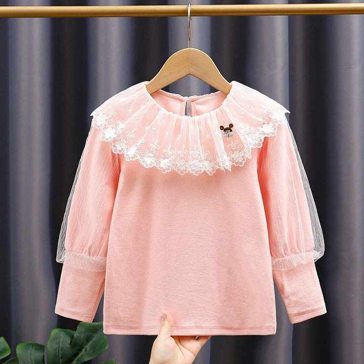 Mädchen Bluse mit voluminösem Tüllkragen Drune